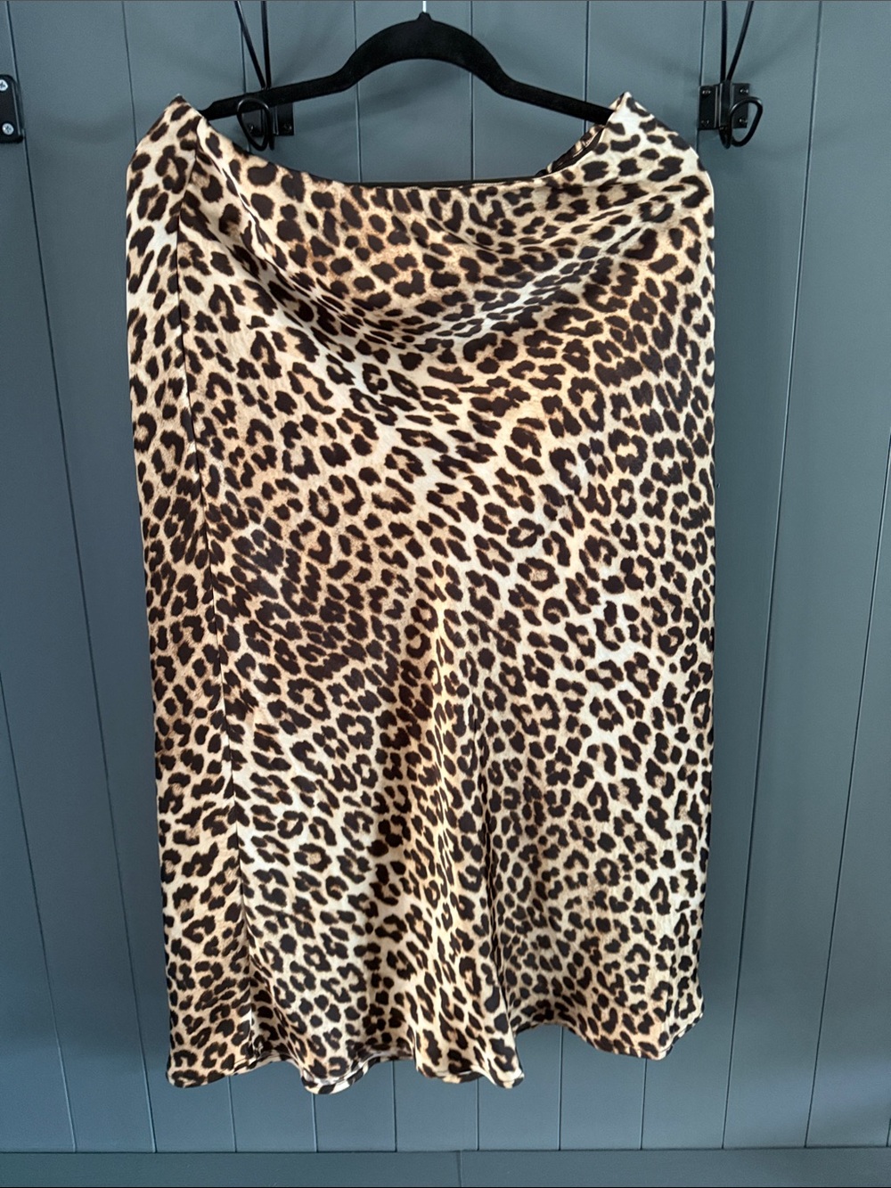 H&M Leopard Print Midi Skirt - Tan & Black